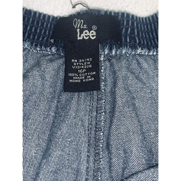Ms. Lee Womens Jeans Pants Elastic Waist Blue Denim Size 16P 30 x 27 Belt Loops - Picture 5 of 11